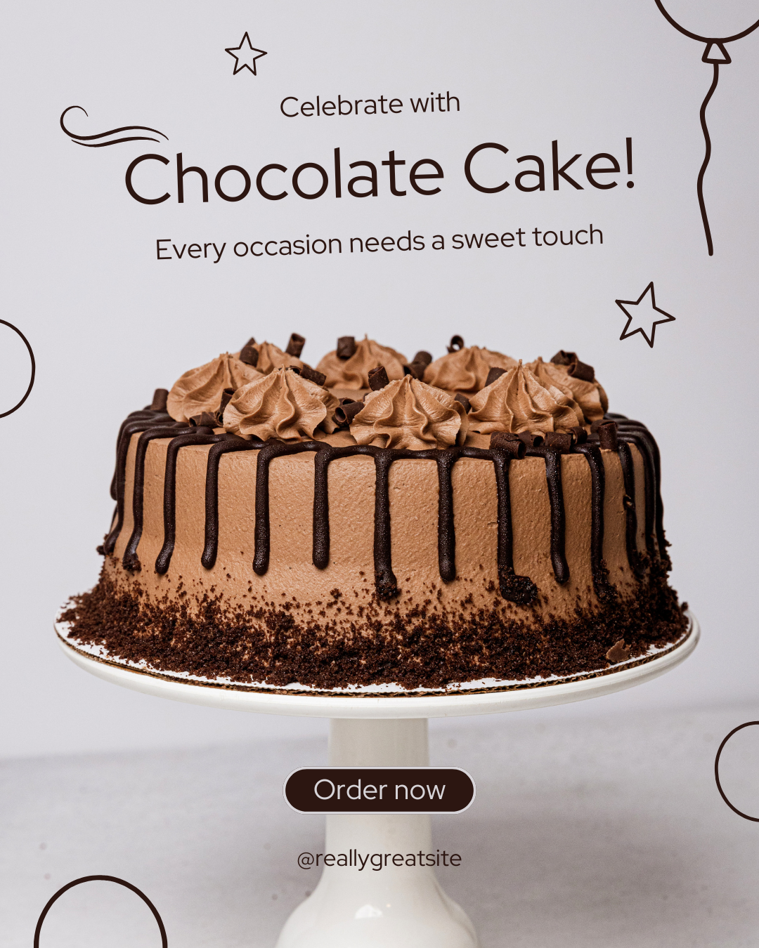 brown minimalist chocolate cake food instagram post (1)